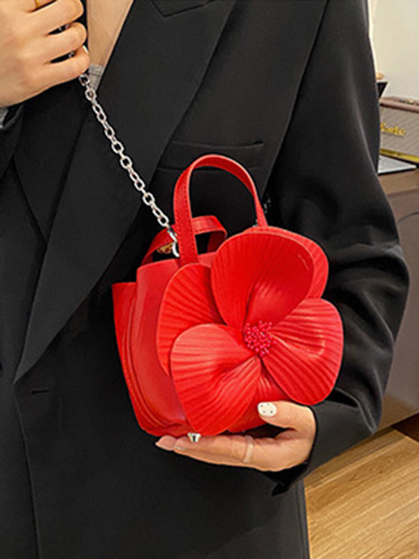 Flower Shape Pleated Split-Joint Bags Crossbody Bags Handbags Tote Bags