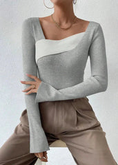 Elegant Irregular Ribbed Sweater