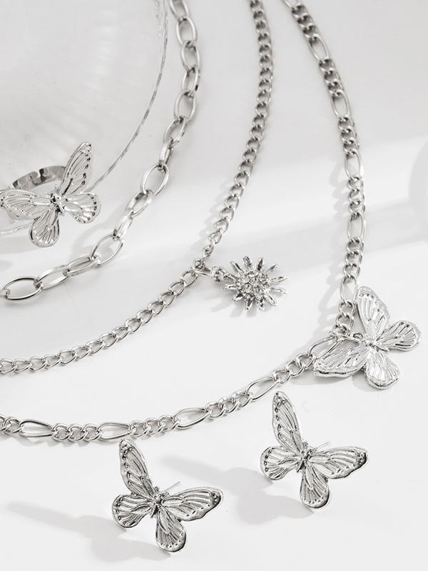 Butterfly Shape Layered Necklaces Accessories