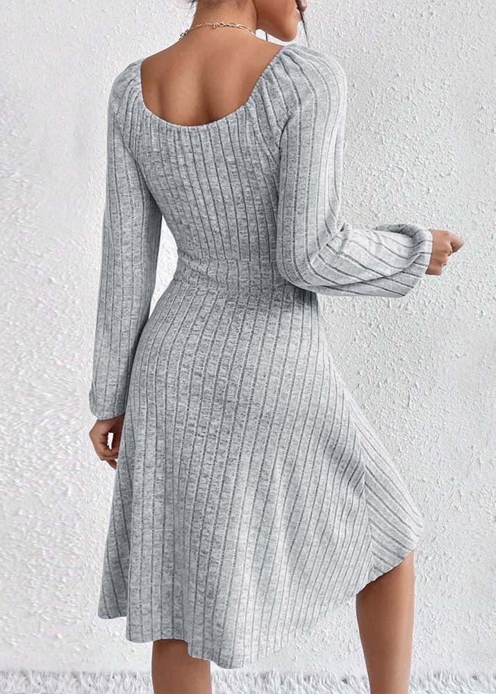 Sophisticated Knit Square-Neck Dress