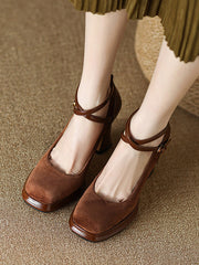 Buckle Square-Toe Mary Janes