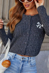 Shes The One Bow Detail Cardigan