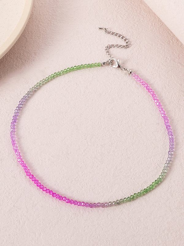 Beaded Multi-Colored Dainty Necklace Necklaces Accessories