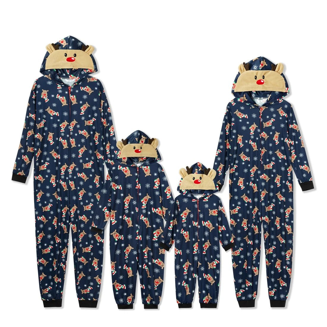 Multicolor Holiday Hooded Family Matching Onesies Pajamas