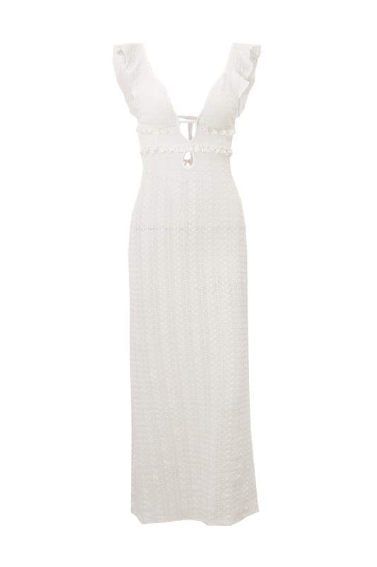 Muriel Ruffle Cut-out Knit Maxi Dress