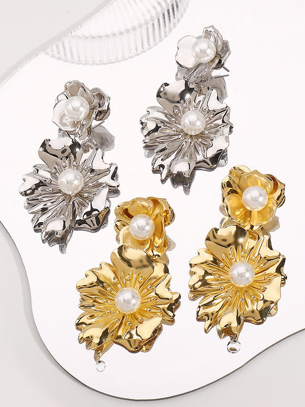 Flower Shape Drop Earrings