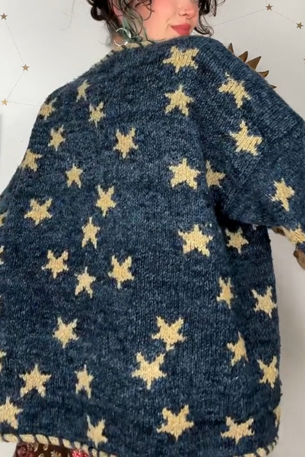 Retro Starry Sky Cardigan Sweater