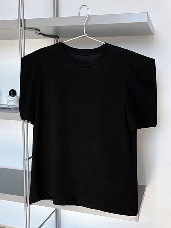 Original Puff Sleeve Round-Neck Casual T-Shirts