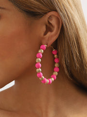 Contrast Color Geometric Drop Earrings