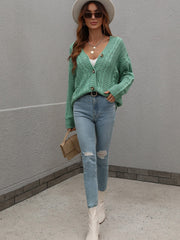 RACHAEL KNIT CARDIGAN - GREEN