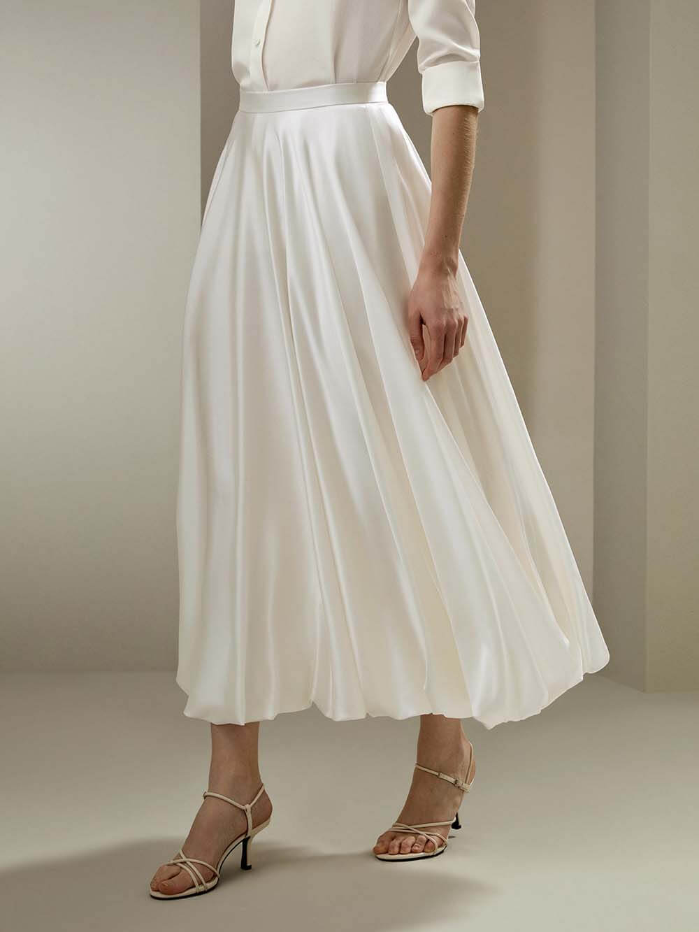 Elegant Classic Pleated Half-Length Snowflake Skirt