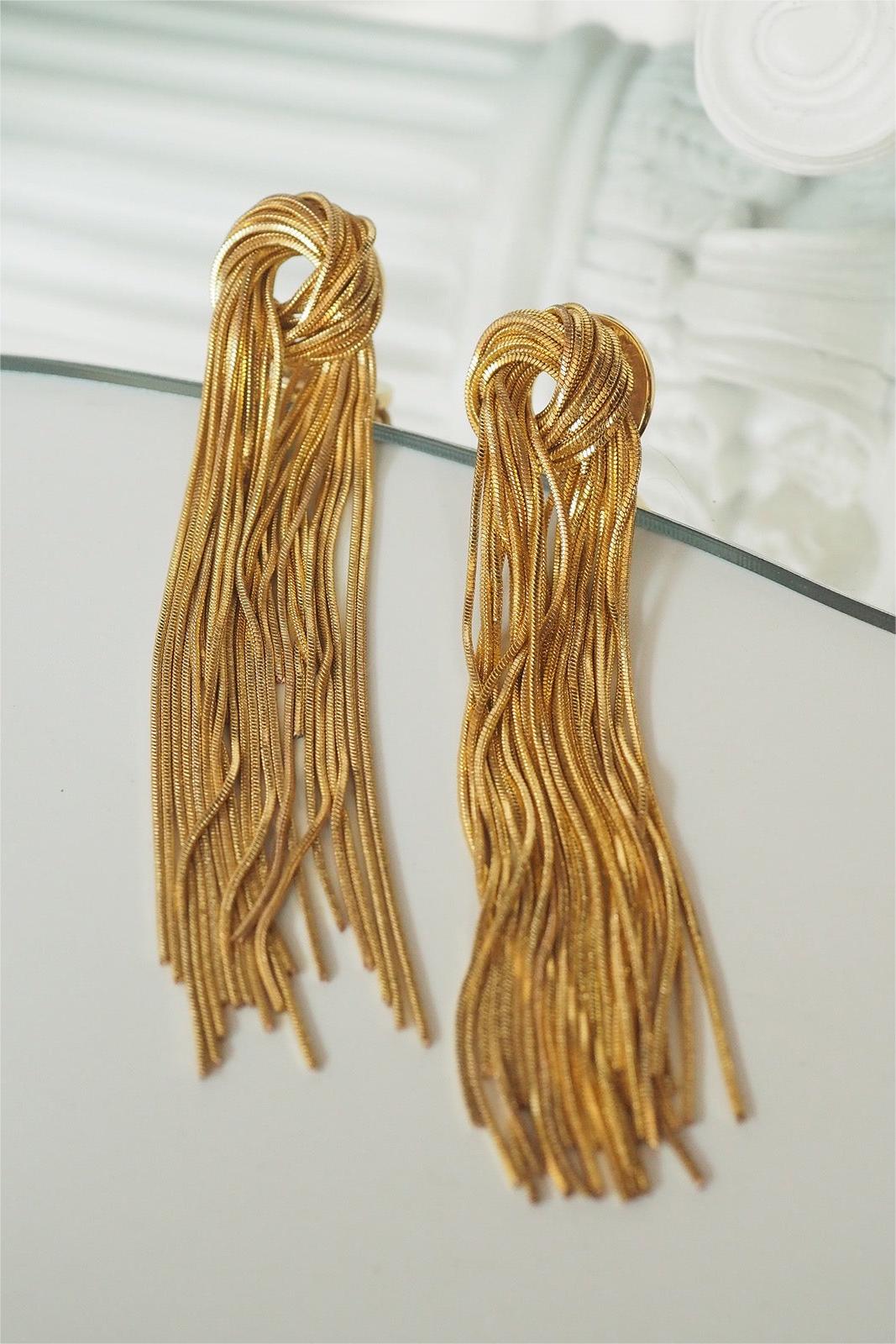 Anka Metallic Fringe Earrings