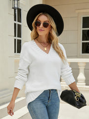 GLAM CHENILLE PULLOVER SWEATER - WHITE