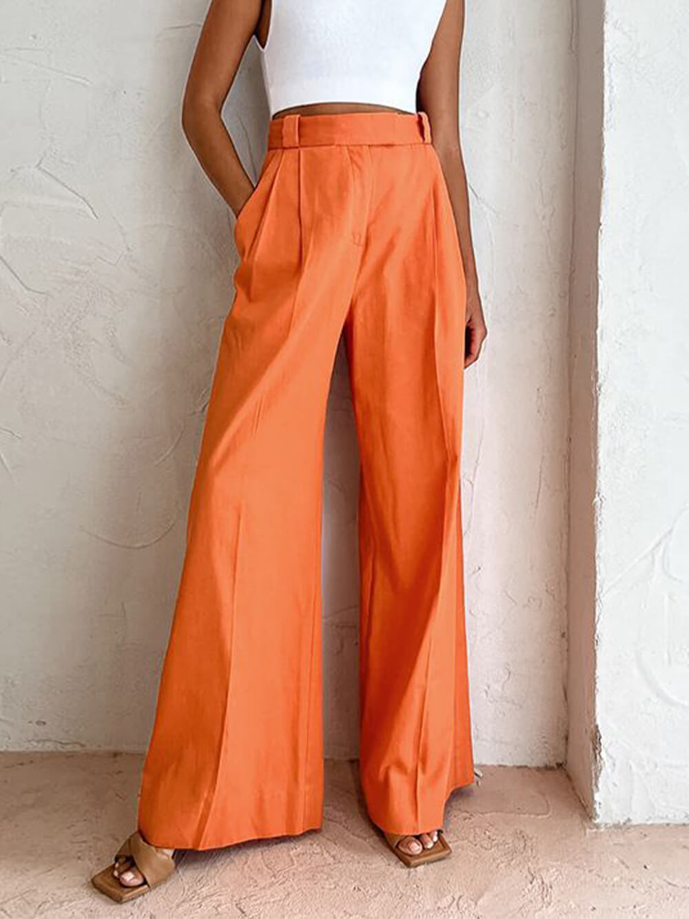 High Waist Wide Leg Loose Trousers