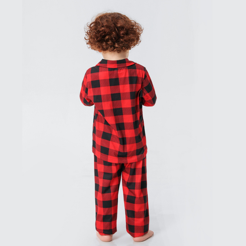 Christmas Plaid Stand-up Collar Family Pajamas Set