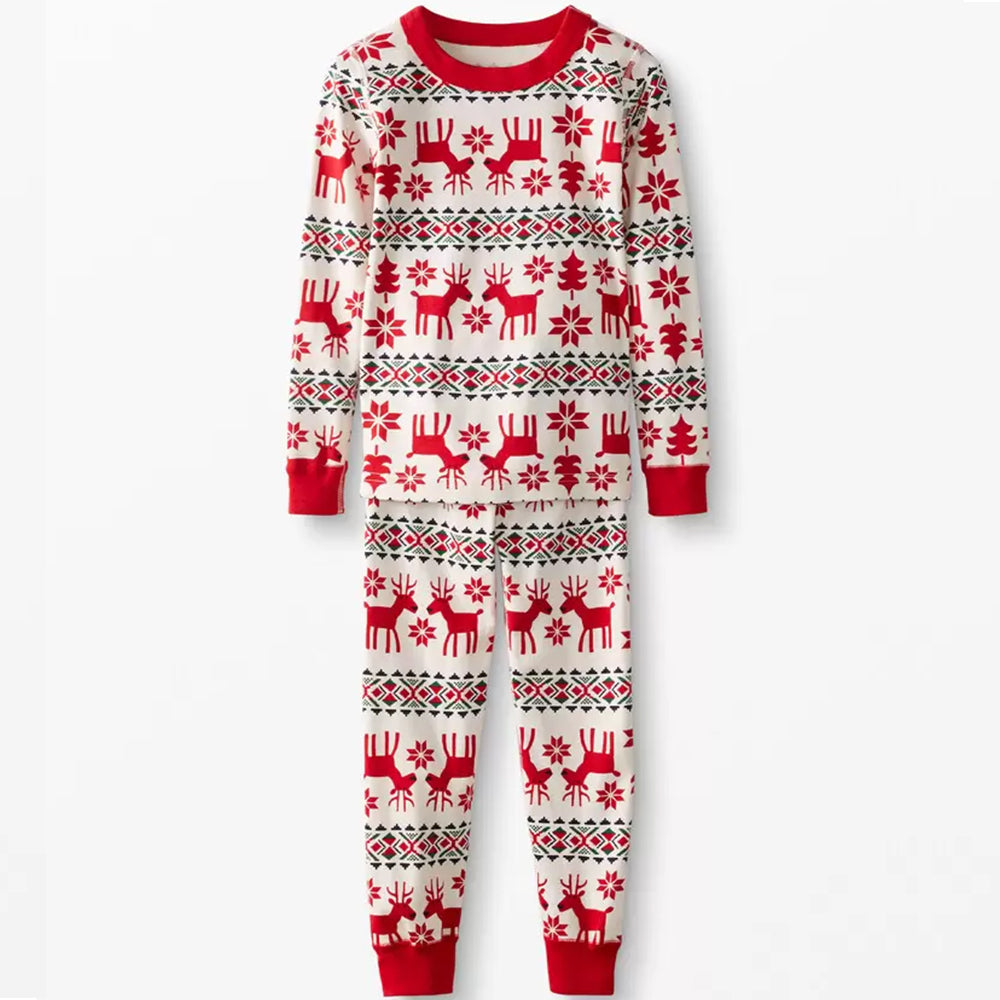 Classic Christmas Deer Print Family Matching Pajamas Set (with Pet's dog clothes)