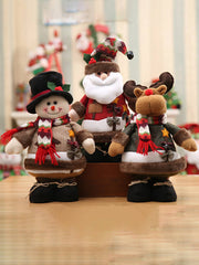 Christmas Snowman Elk Old Man Standing Figure Ornament Decoration