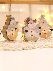 Christmas Wooden Luminous Hanging Ornaments