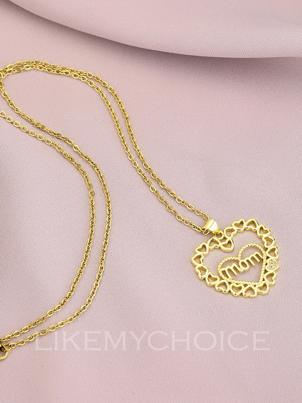 Fashion Copper With Zirconia Heart-Shaped Elegant Mom Necklace