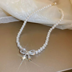 Pearl Bow Necklace