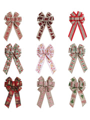 Christmas tree bow fabric print decoration