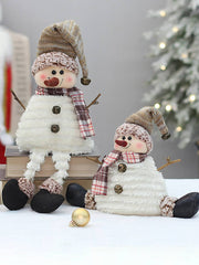 Christmas Fabric Snowman Cross-Legged Retro Doll Ornaments