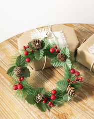 Christmas Door Hanging Pinecone Vine Wreath Decoration