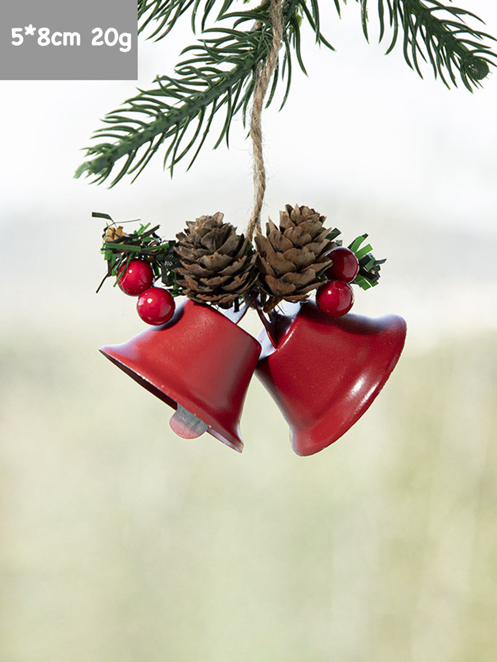 Christmas Tree Pine Cone Bell Pendant