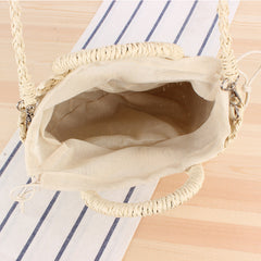 Vintage-Rattan Round Handle Handbag