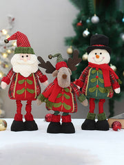 Christmas Fabric Retractable Old Man Snowman Elk Doll Decoration