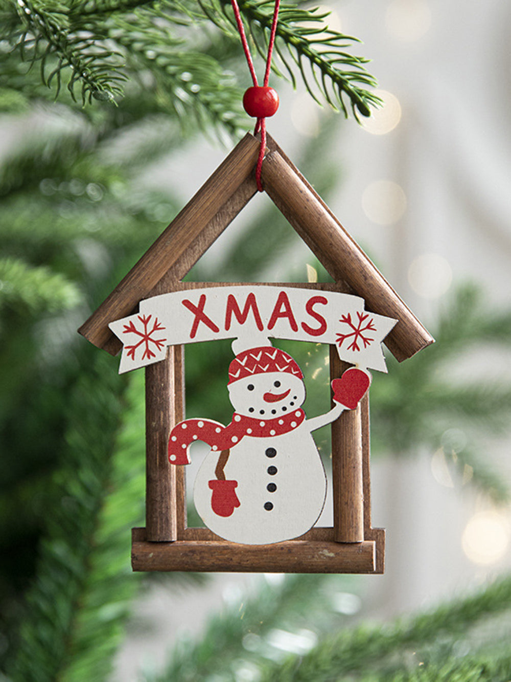 Christmas Tree Wooden House Decorations