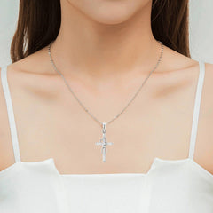 Golden Cross Clavicle Chain with Diamonds