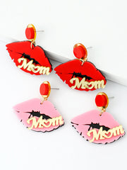 Mother's Day - Acrylic Creative Red Lip Shape Earrings