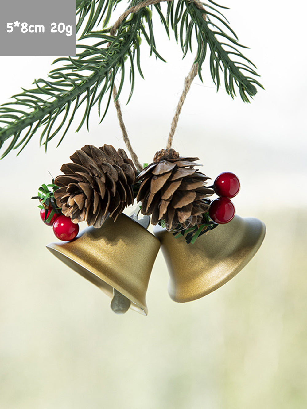 Christmas Tree Pine Cone Bell Pendant