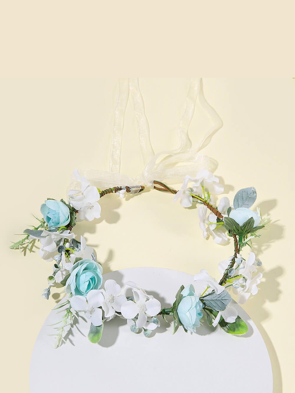 Azure Rose Blossom Flower Crown