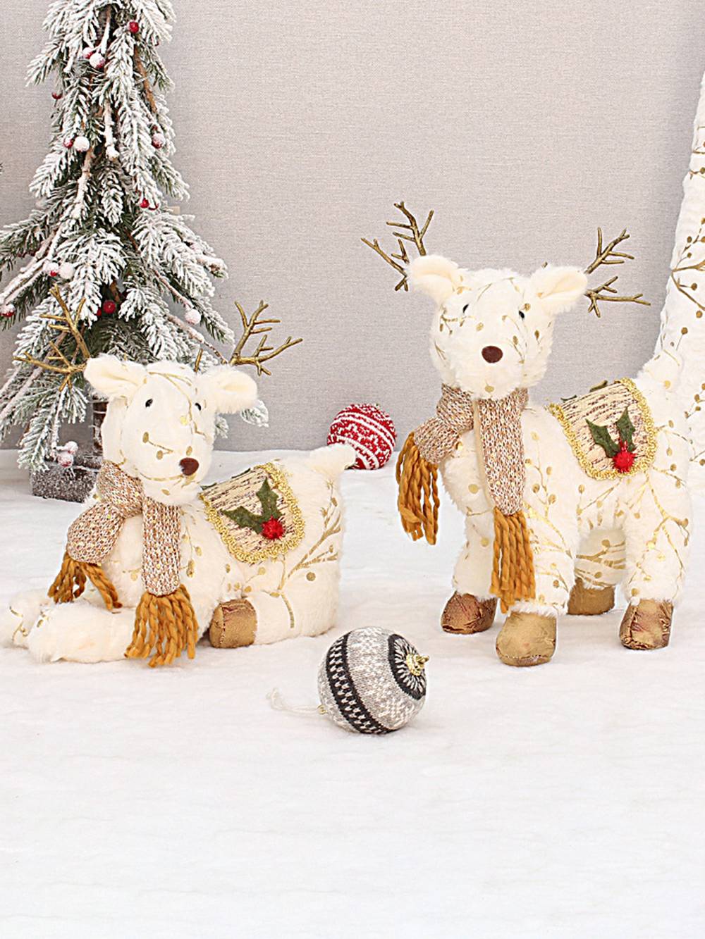 Christmas Plush Printed Fabric Elk Gift Ornaments