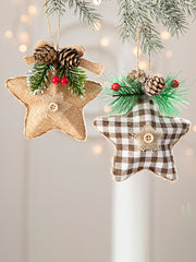 Christmas Tree Five-Pointed Star Pinecone Decoration Pendant