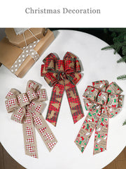 Christmas tree bow fabric print decoration