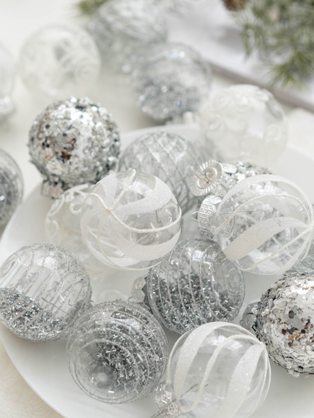 25Pcs Christmas Ball Painted Ball Christmas Tree Window Decoration