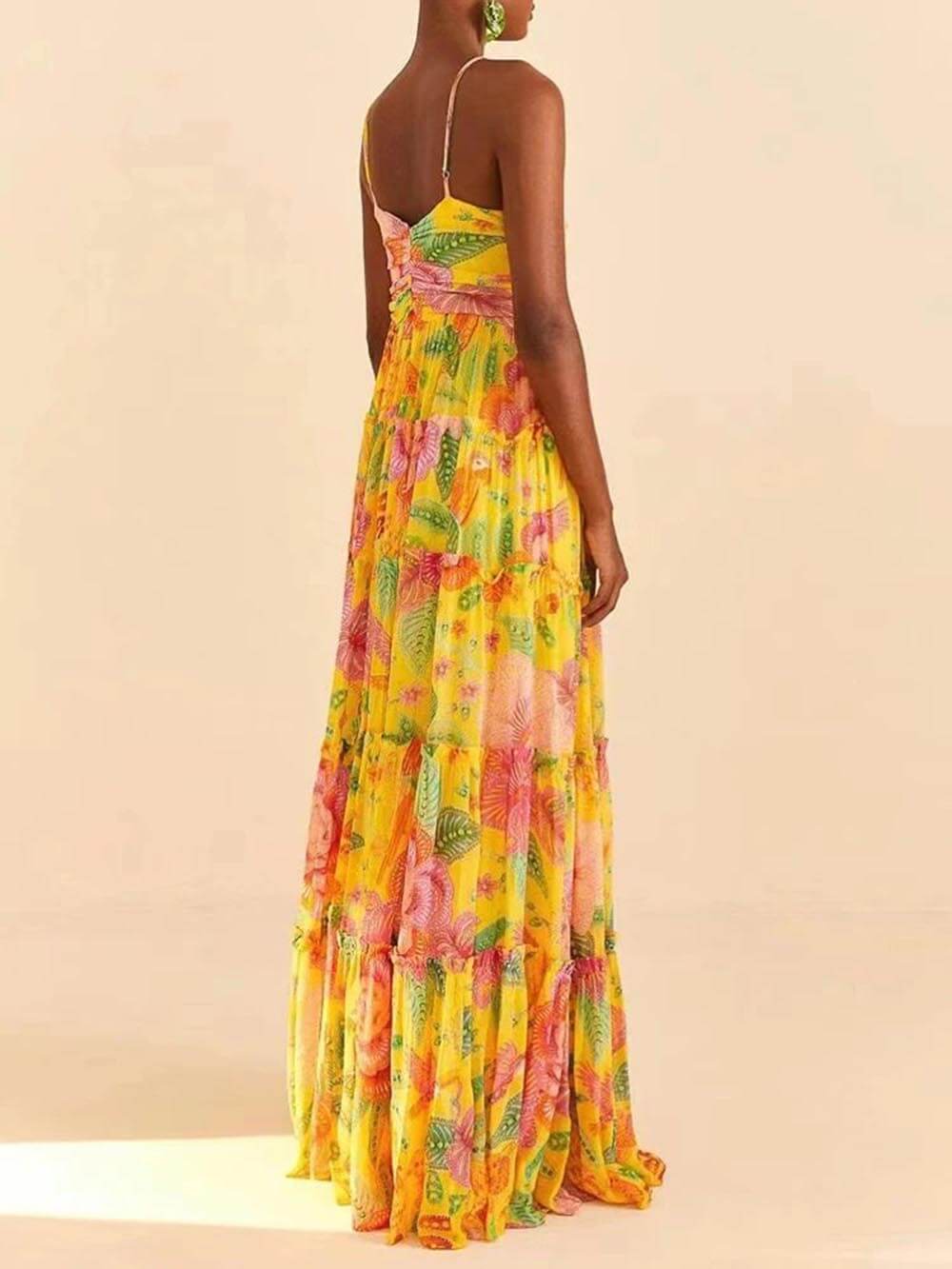 Capri Sunshine - Floral Halterneck Maxi Dress