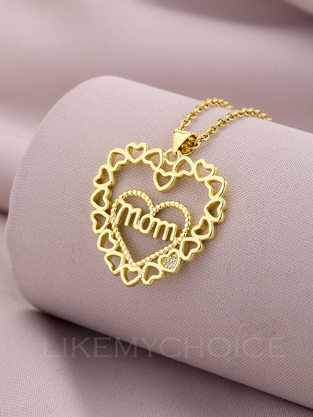 Fashion Copper With Zirconia Heart-Shaped Elegant Mom Necklace