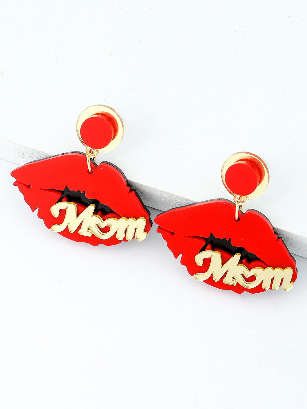 Mother's Day - Acrylic Creative Red Lip Shape Earrings