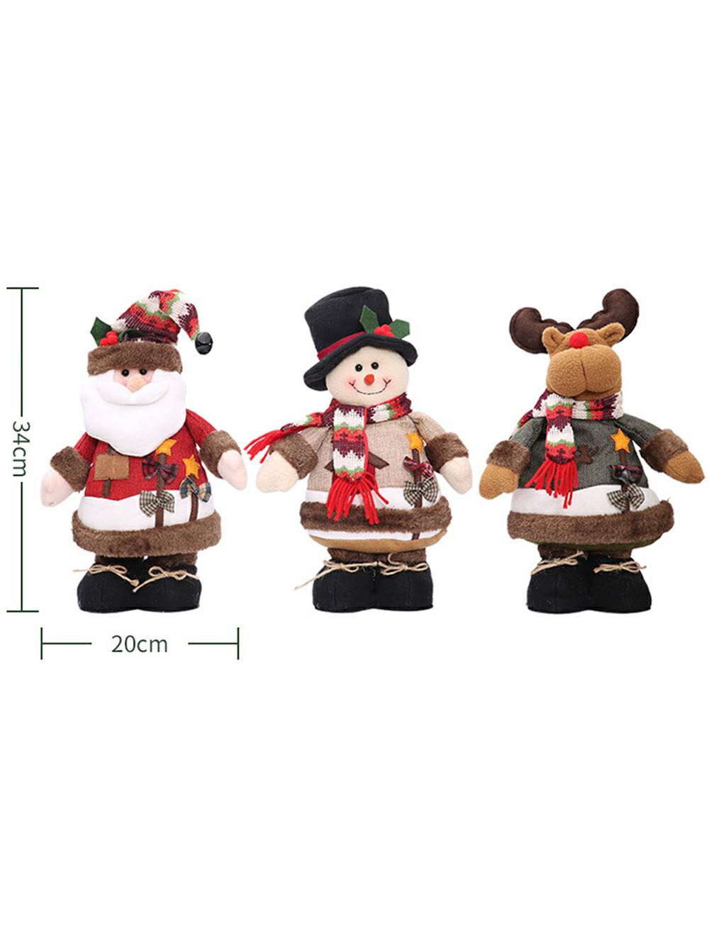 Christmas Snowman Elk Old Man Standing Figure Ornament Decoration