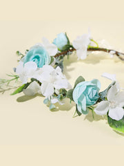 Azure Rose Blossom Flower Crown