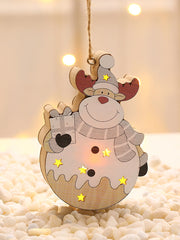 Christmas Wooden Luminous Hanging Ornaments