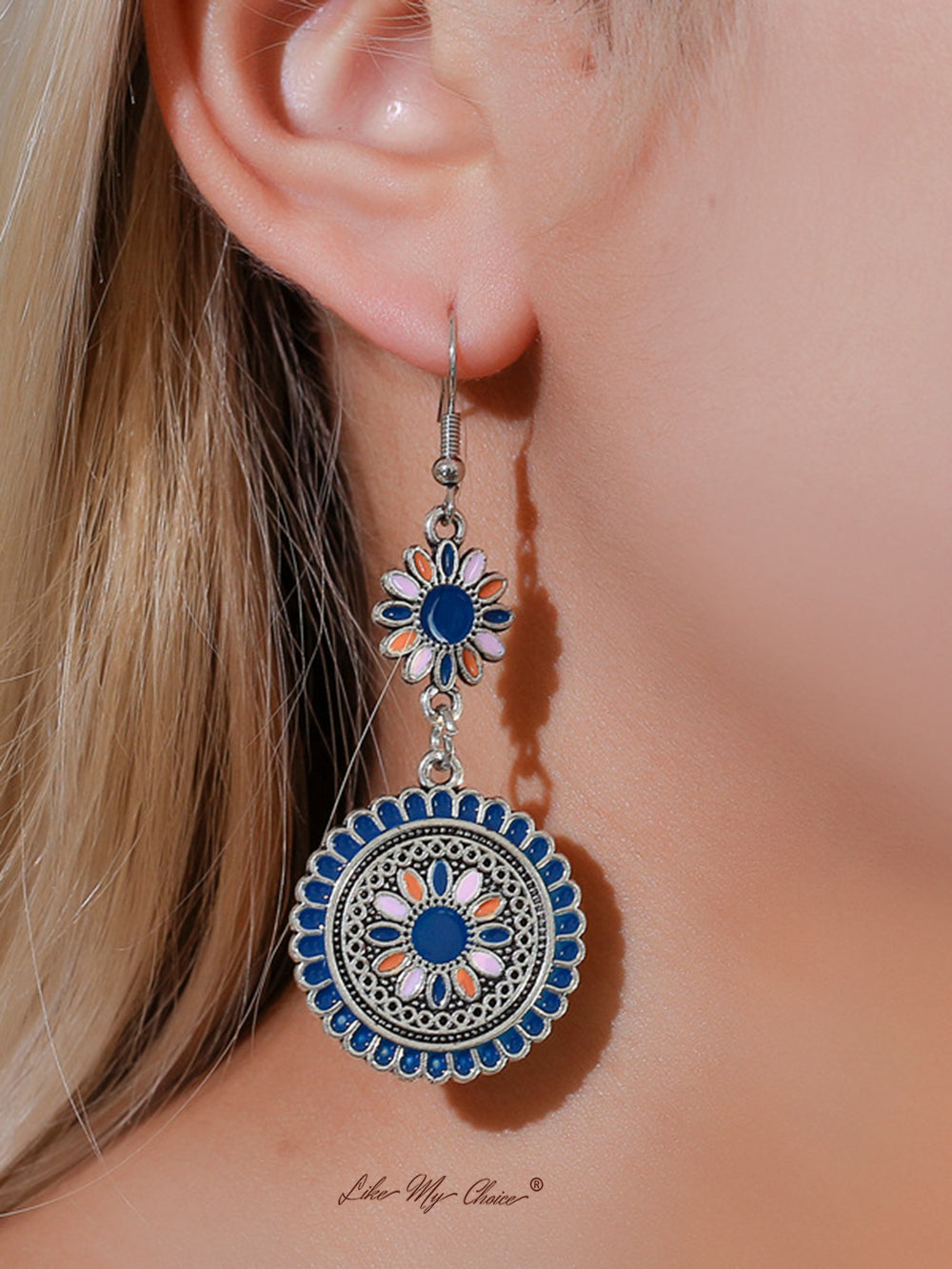 Ethnic Flower Dangle Drop Boho Earrings