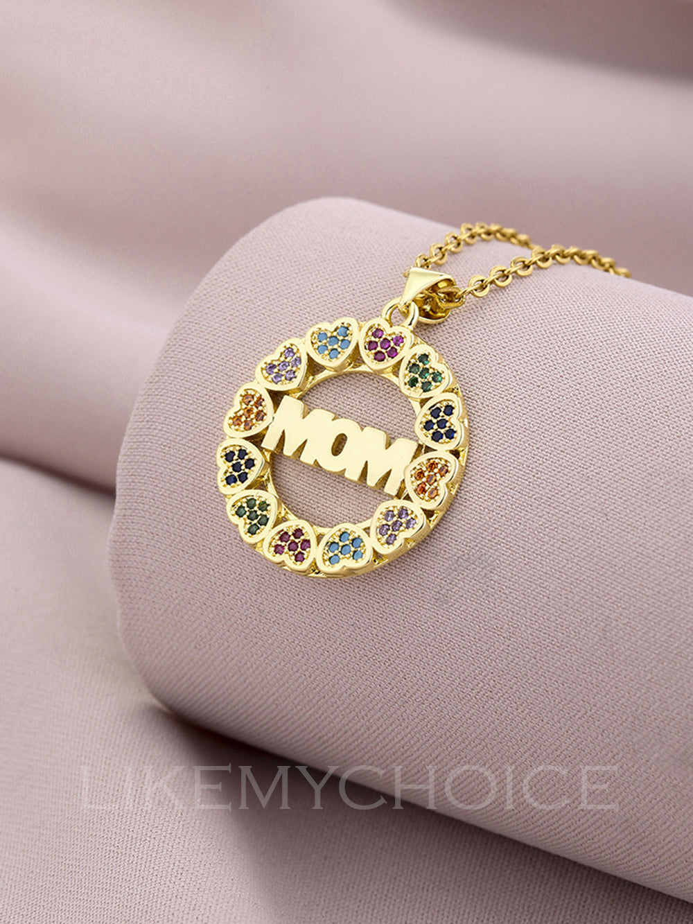 Fashion Copper With Zirconia Heart-Shaped Elegant Mom Necklace