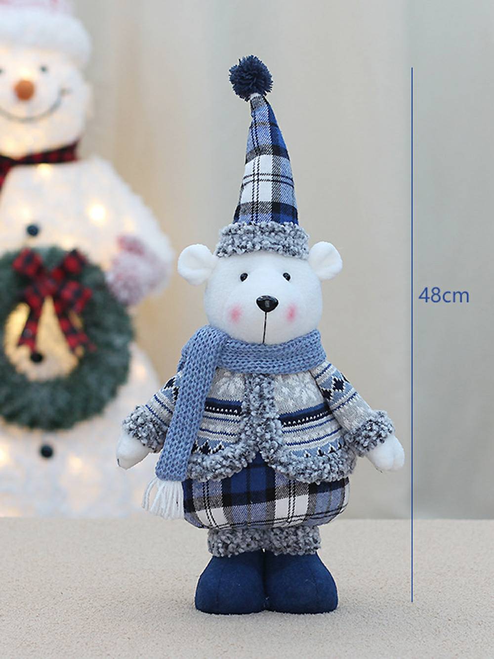 Christmas Fabric Sea Blue Bear Doll Decoration