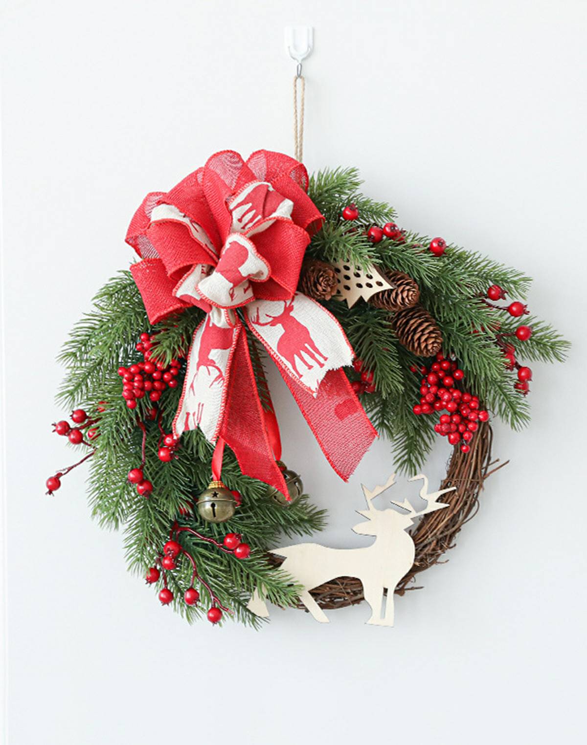 Festive Window Door Vine Wreath Christmas Decoration