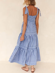 Catalina - Striped Summer Midi Dress